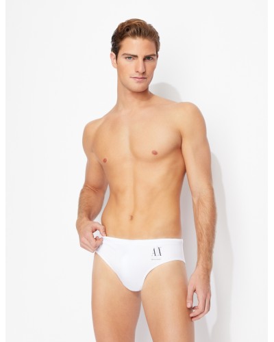 ARMANI AX INTIMO MARE SLIP 18%ELASTANE,82%POLYESTER.00010 BIANCO