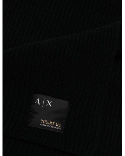 ARMANI AX SCIARPA SCARF  80% WOOL, 20% POLYAMIDE.00020 NERO