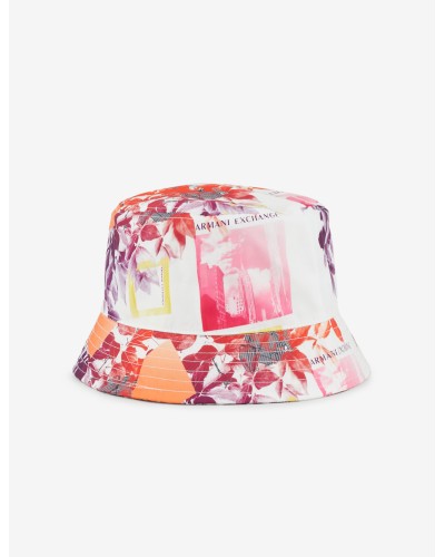 ARMANI AX CAPPELLO BUCKET 100%POLYESTER.99010 WHITE COLLAGE