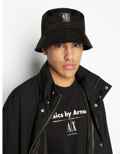 ARMANI AX CAPPELLO BUCKET 100%COTTON.00020 NERO
