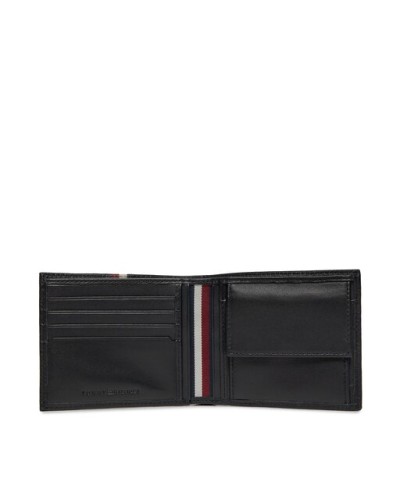 TOMMY HILFIGER PORTAFOGLIO PORTAFOGLIO TH CORP LEATHER CC AND COIN.BDS BLACK