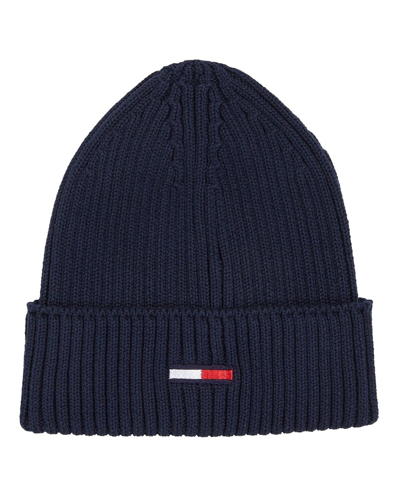 TOMMY HILFIGER CAPPELLO BERRETTO TJM FLAG RIB BEANIE.C87 TWILIGHT NAVY