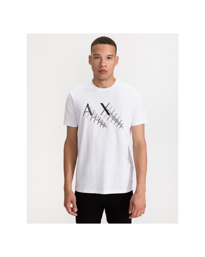 ARMANI AX T-SHIRT 5% ELASTANE, 95% COTTON.1100 WHITE