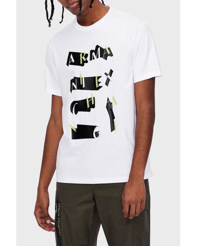 ARMANI AX T-SHIRT 100% COTTON.1100 WHITE