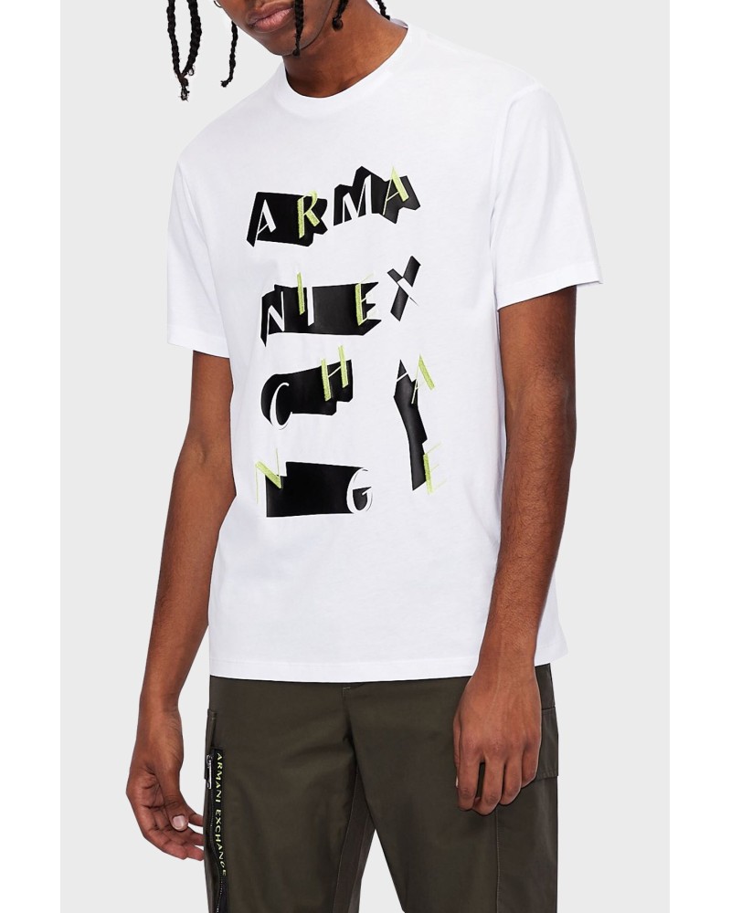ARMANI AX T-SHIRT 100% COTTON.1100 WHITE
