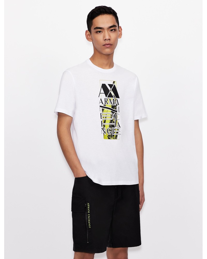 ARMANI AX T-SHIRT 100% COTTON.1100 WHITE