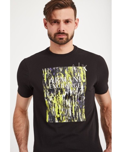 ARMANI AX T-SHIRT 100% COTTON.1200 BLACK