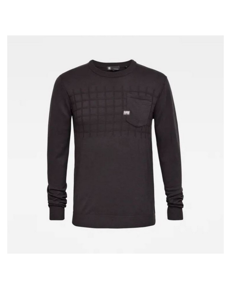 G-STAR MAGLIA Vintage cotton slub knit.976 RAVEN