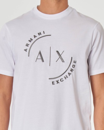 ARMANI AX T-SHIRT 100% COTTON.1100 WHITE