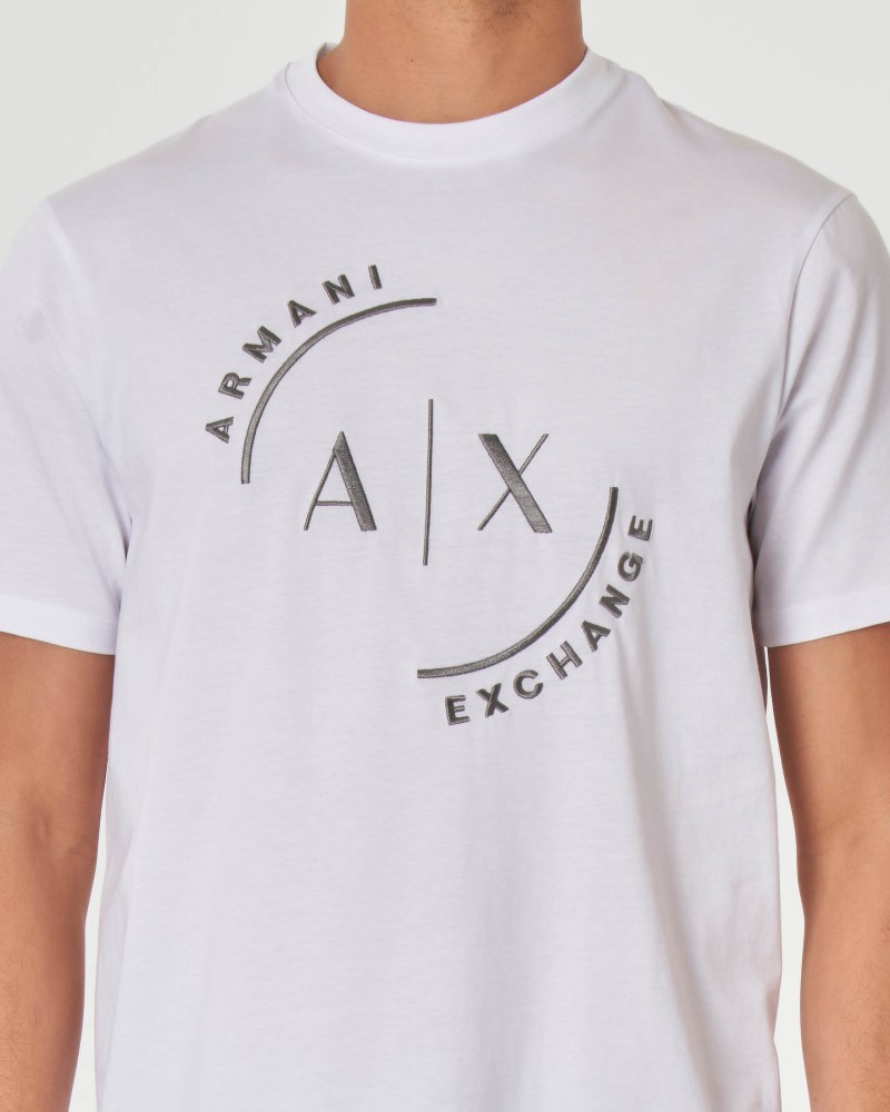 ARMANI AX T-SHIRT 100% COTTON.1100 WHITE