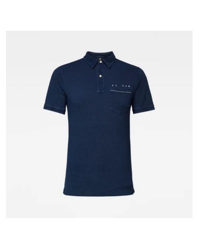 G-STAR POLO Indigo pique o.B502 WORN IN INDIGO
