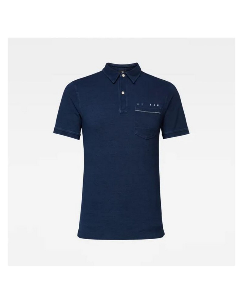 G-STAR POLO Indigo pique o.B502 WORN IN INDIGO