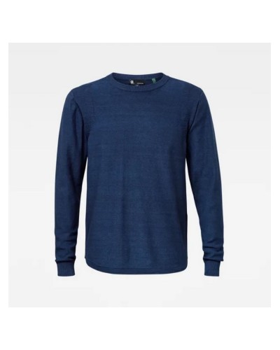 G-STAR MAGLIA Fine indigo cotton knit o.082 RINSED