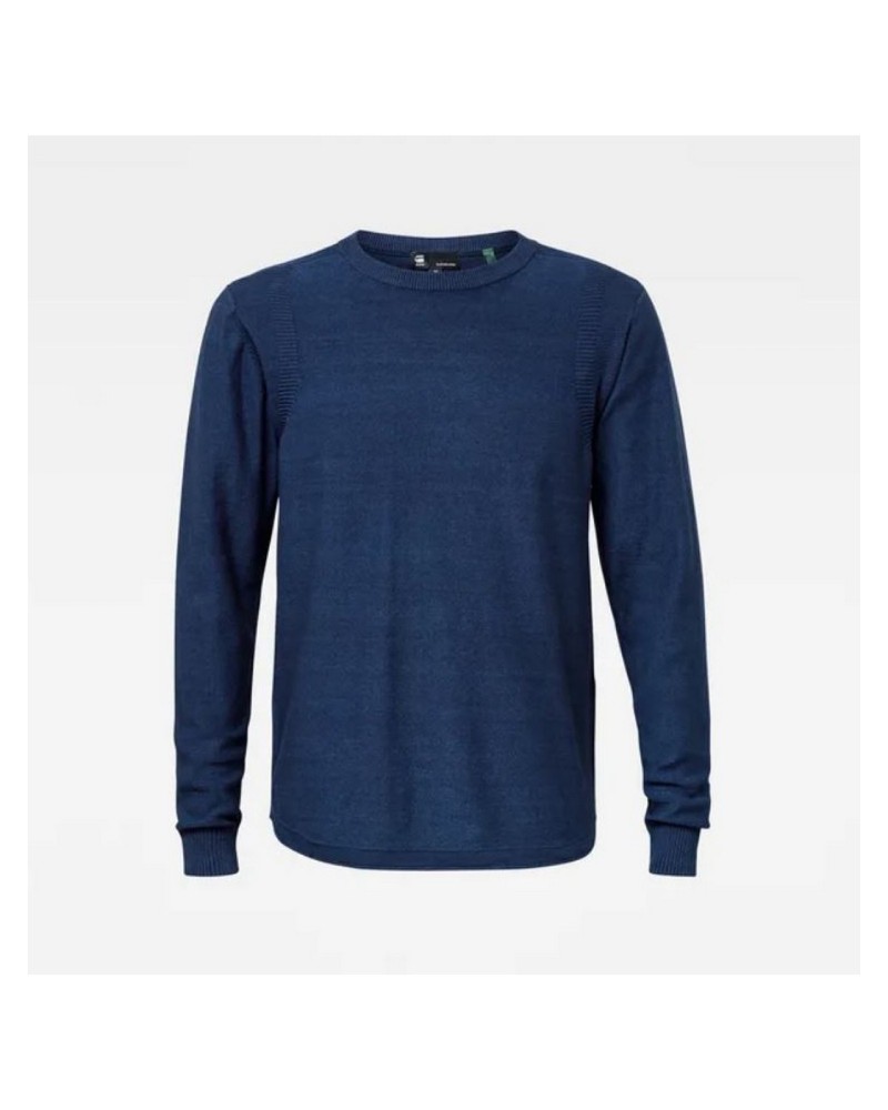 G-STAR MAGLIA Fine indigo cotton knit o.082 RINSED