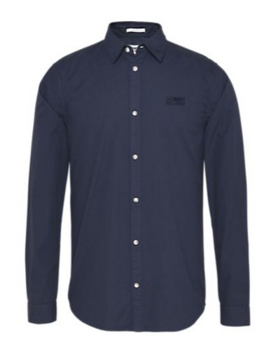 TOMMY HILFIGER CAMICIA TJM POPLIN LOGO SHIRT.C87 TWILIGHT NAVY