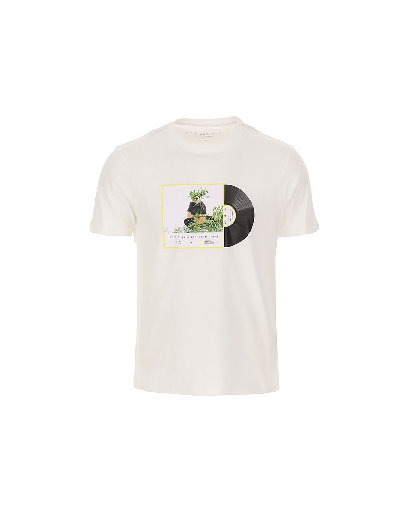 ARMANI AX T-SHIRT  100% COTTON.9184 WHITE PANDA