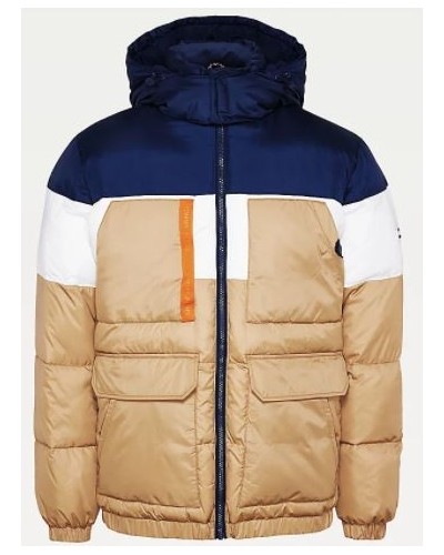 TOMMY HILFIGER GIUBBOTTO C/CAPP TJM MULTI POCKET HOODED PUFFER.RBL CLASSIC KHAKI