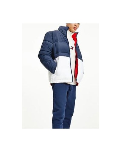 TOMMY HILFIGER GIUBBOTTO REVERSE TJM REVERSIBLE PUFFER JACKET.C87 TWILIGHTNAVY/MULTI