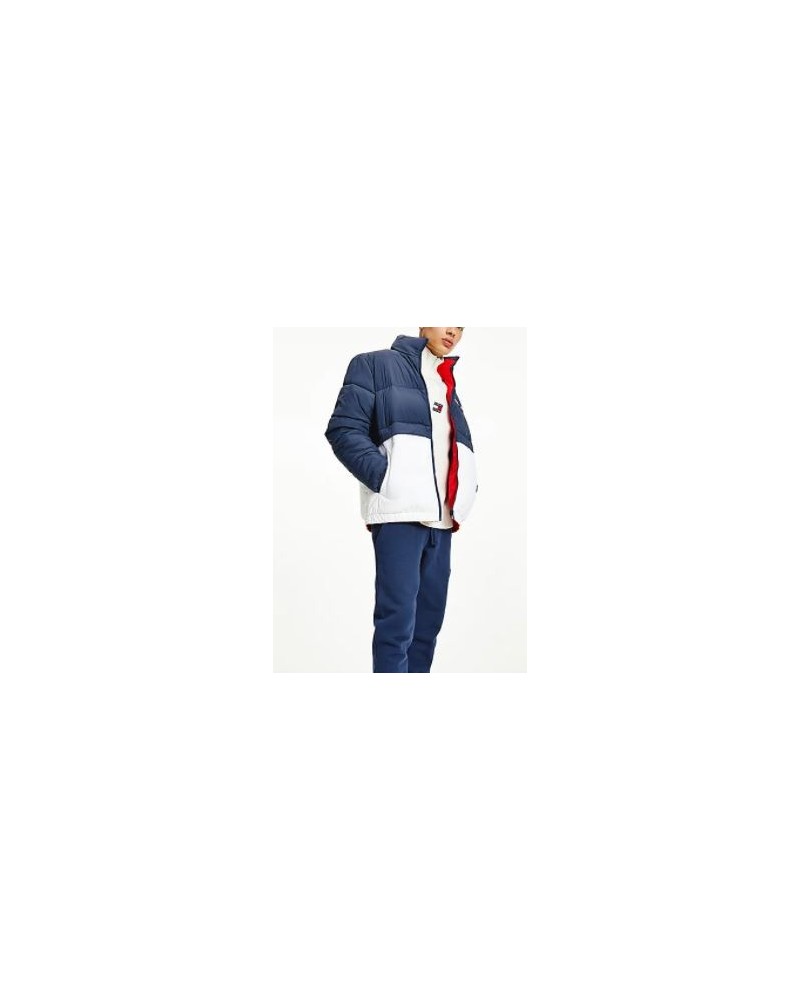 TOMMY HILFIGER GIUBBOTTO REVERSE TJM REVERSIBLE PUFFER JACKET.C87 TWILIGHTNAVY/MULTI