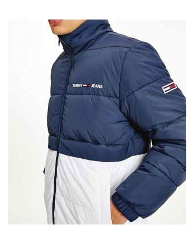 TOMMY HILFIGER GIUBBOTTO REVERSE TJM REVERSIBLE PUFFER JACKET.C87 TWILIGHTNAVY/MULTI