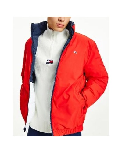 TOMMY HILFIGER GIUBBOTTO REVERSE TJM REVERSIBLE PUFFER JACKET.C87 TWILIGHTNAVY/MULTI