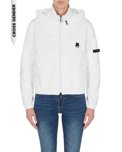 ARMANI AX GIUBBINO A VENTO  100% POLYETHYLENE TEREPHTHALATE.1100 WHITE