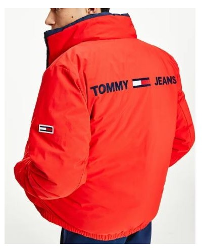 TOMMY HILFIGER GIUBBOTTO REVERSE TJM REVERSIBLE PUFFER JACKET.C87 TWILIGHTNAVY/MULTI