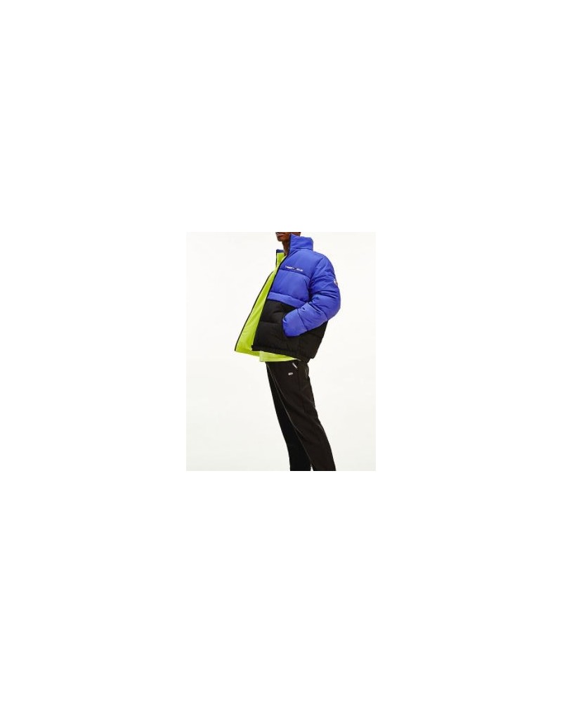 TOMMY HILFIGER GIUBBOTTO REVERSE TJM REVERSIBLE PUFFER JACKET.VQ6 COURT BLUE/ MULTI