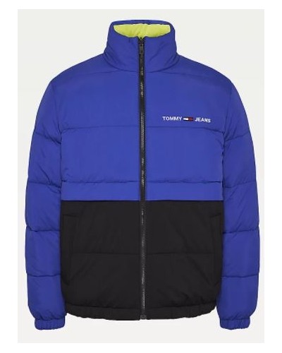 TOMMY HILFIGER GIUBBOTTO REVERSE TJM REVERSIBLE PUFFER JACKET.VQ6 COURT BLUE/ MULTI