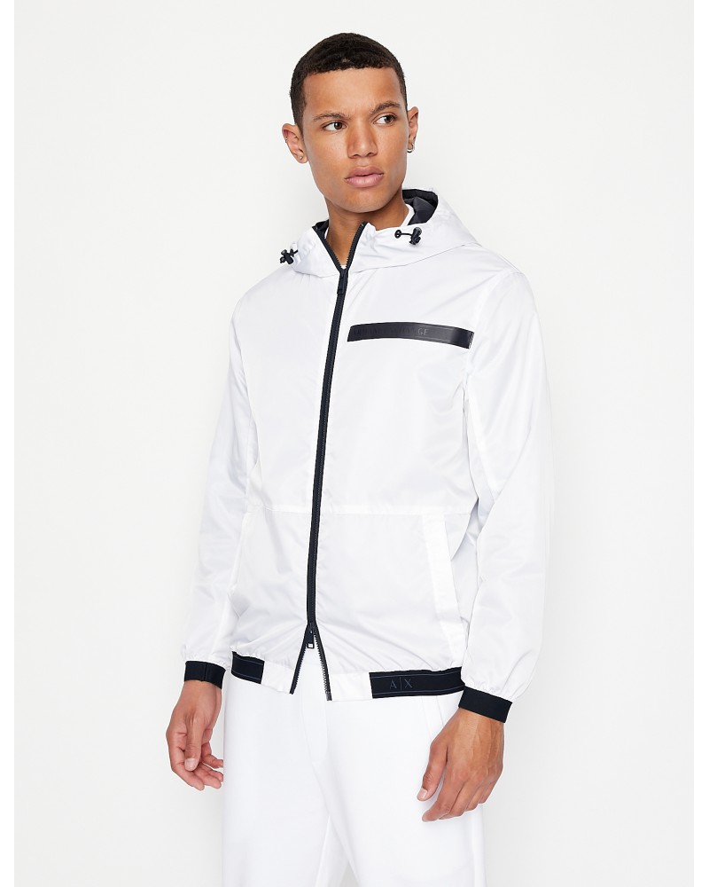 ARMANI AX GIUUBBOTTO A VENTO  100% POLYESTER.1100 WHITE