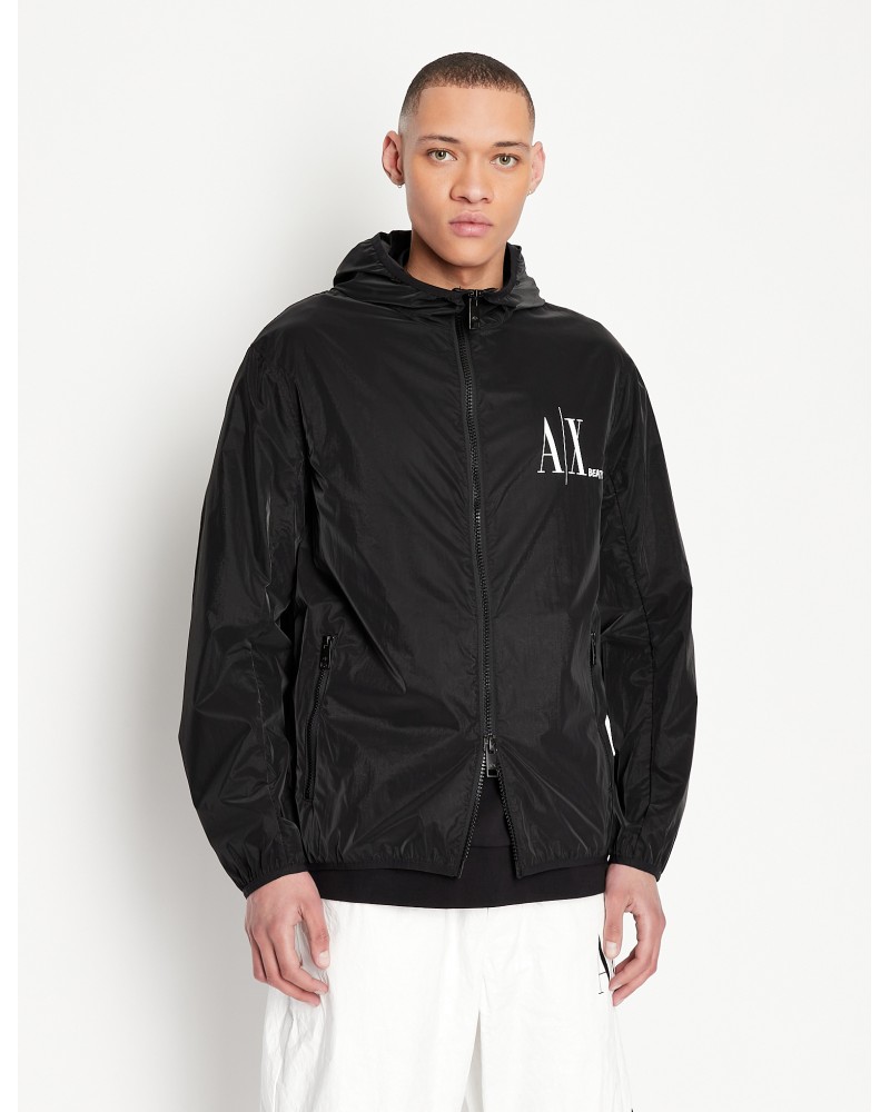 ARMANI AX GIUBBINO A VENTO  100% POLYAMIDE.1200 BLACK