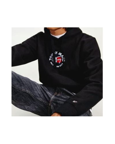 TOMMY HILFIGER FELPA C/CAPP TJM TIMELESS TOMMY HOODIE 2.BDS BLACK
