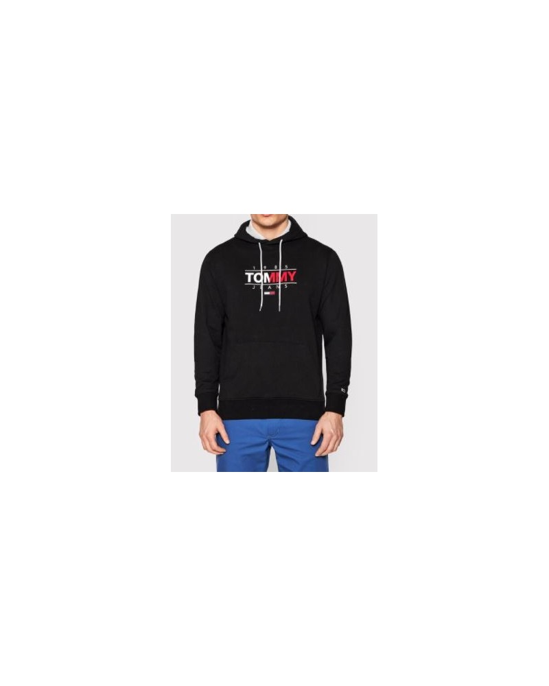 TOMMY HILFIGER FELPA C/CAPP TJM ESSENTIAL GRAPHIC HOODIE.BDS BLACK
