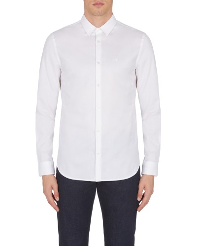 ARMANI AX CAMICIA M/LUNGA  100% COTTON.01DC C. CREAM MICRO D.