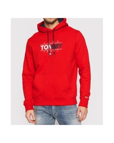 TOMMY HILFIGER FELPA C/CAPP TJM ESSENTIAL GRAPHIC HOODIE.XNL  DEEP CRIMSON