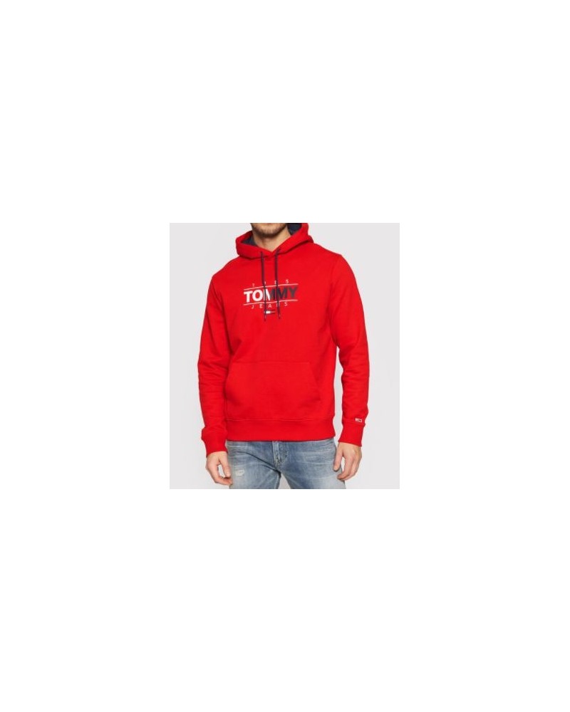 TOMMY HILFIGER FELPA C/CAPP TJM ESSENTIAL GRAPHIC HOODIE.XNL  DEEP CRIMSON