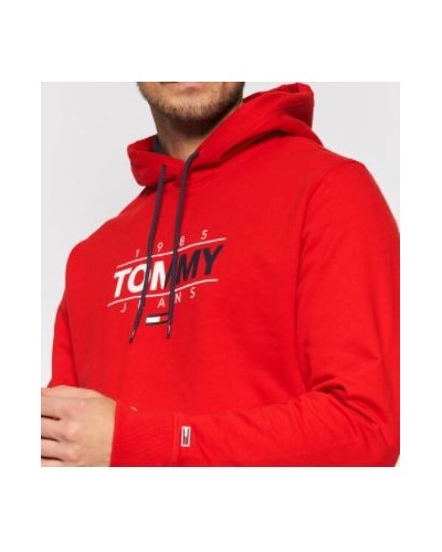 TOMMY HILFIGER FELPA C/CAPP TJM ESSENTIAL GRAPHIC HOODIE.XNL  DEEP CRIMSON