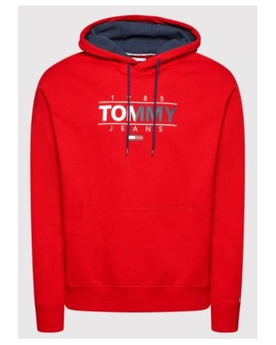 TOMMY HILFIGER FELPA C/CAPP TJM ESSENTIAL GRAPHIC HOODIE.XNL  DEEP CRIMSON