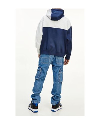 TOMMY HILFIGER FELPA C/CAPP TJM COLORBLOCK HOODIE.C87 TWILIGHT NAVY