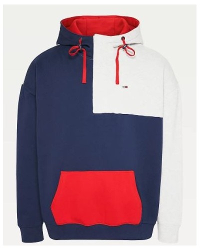 TOMMY HILFIGER FELPA C/CAPP TJM COLORBLOCK HOODIE.C87 TWILIGHT NAVY