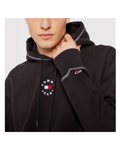 TOMMY HILFIGER FELPA C/CAPP TJM TINY TOMMY CIRCULAR HOODIE.BDS BLACK