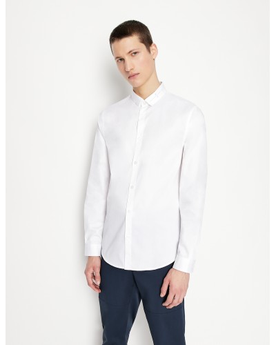 ARMANI AX CAMICIA M/LUNCA  100% COTTON.1100 WHITE