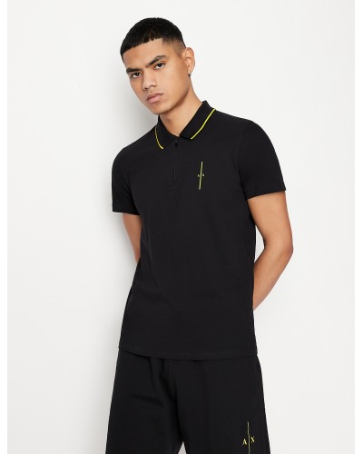 ARMANI AX POLO M/CORTA  100% COTTON.1200 BLACK