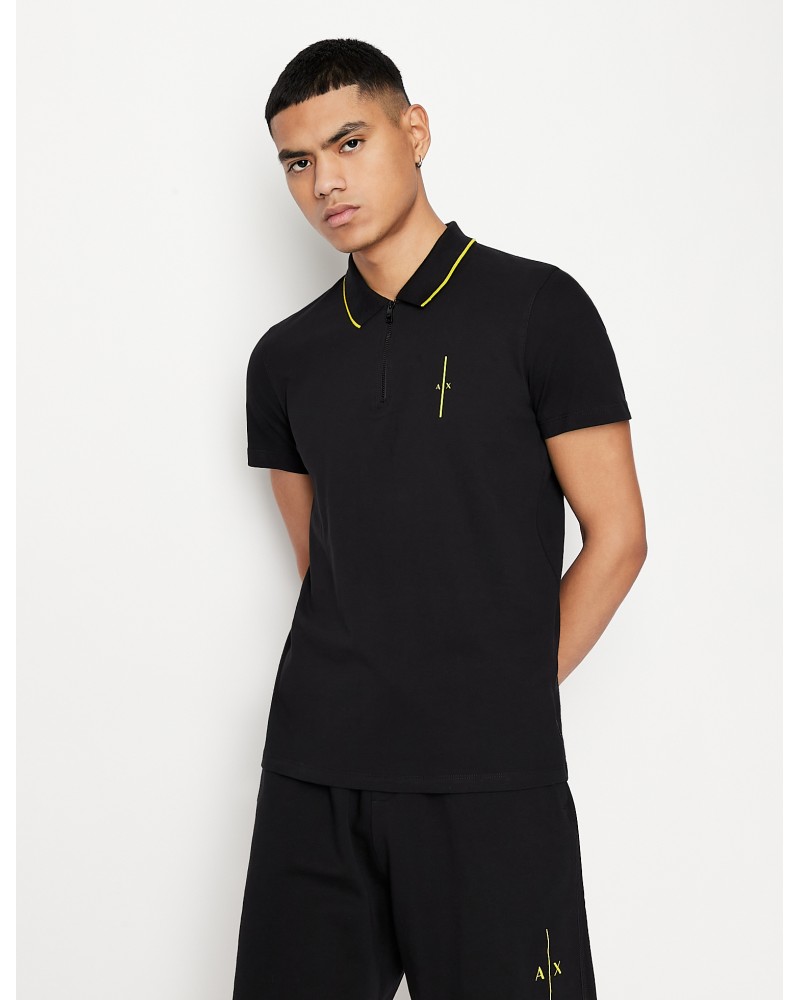 ARMANI AX POLO M/CORTA  100% COTTON.1200 BLACK