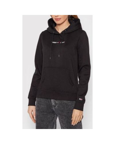 TOMMY HILFIGER FELPA C/CAPP TJW LINEAR LOGO HOODIE.BDS BLACK