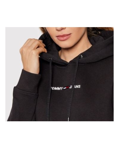 TOMMY HILFIGER FELPA C/CAPP TJW LINEAR LOGO HOODIE.BDS BLACK