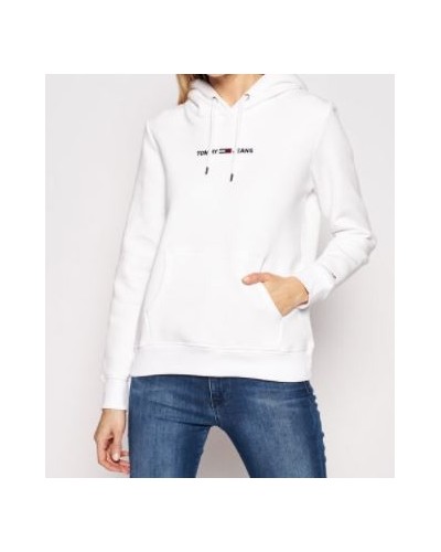 TOMMY HILFIGER FELPA C/CAPP TJW LINEAR LOGO HOODIE.YBR WHITE