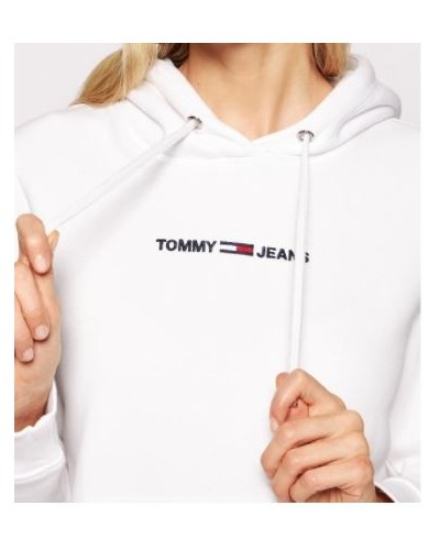 TOMMY HILFIGER FELPA C/CAPP TJW LINEAR LOGO HOODIE.YBR WHITE