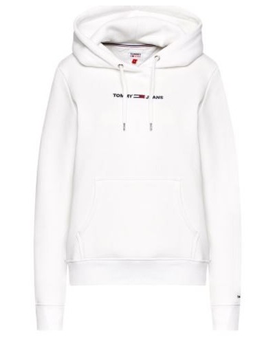 TOMMY HILFIGER FELPA C/CAPP TJW LINEAR LOGO HOODIE.YBR WHITE