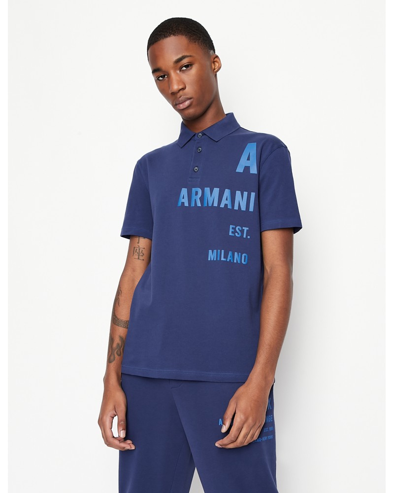 ARMANI AX POLO M/CORTA  97% COTTON, 3% ELASTANE.15BF MEDIEVAL BLUE